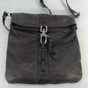 Kristy X Genuine Leather Brown Crossbody Bag